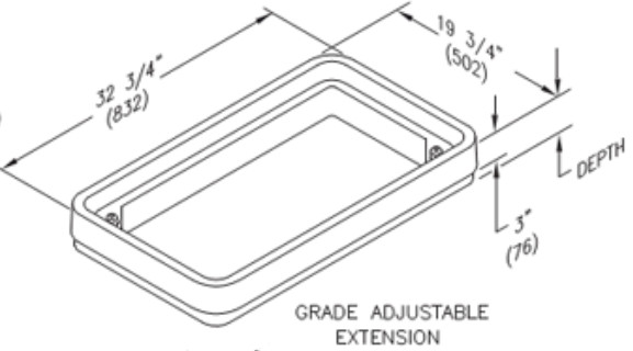 Quazite 17x30x3 Adjustable Grade Extension